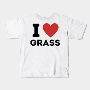 I Love Grass Simple Heart Design Kids T-Shirt